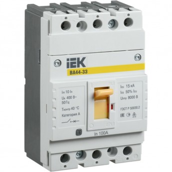 Выключатель автоматический IEK ВА44-33 3Р 100А 15кА - SVA4410-3-0100 Выключатель автоматический IEK ВА44-33 3Р 100А 15кА - SVA4410-3-0100